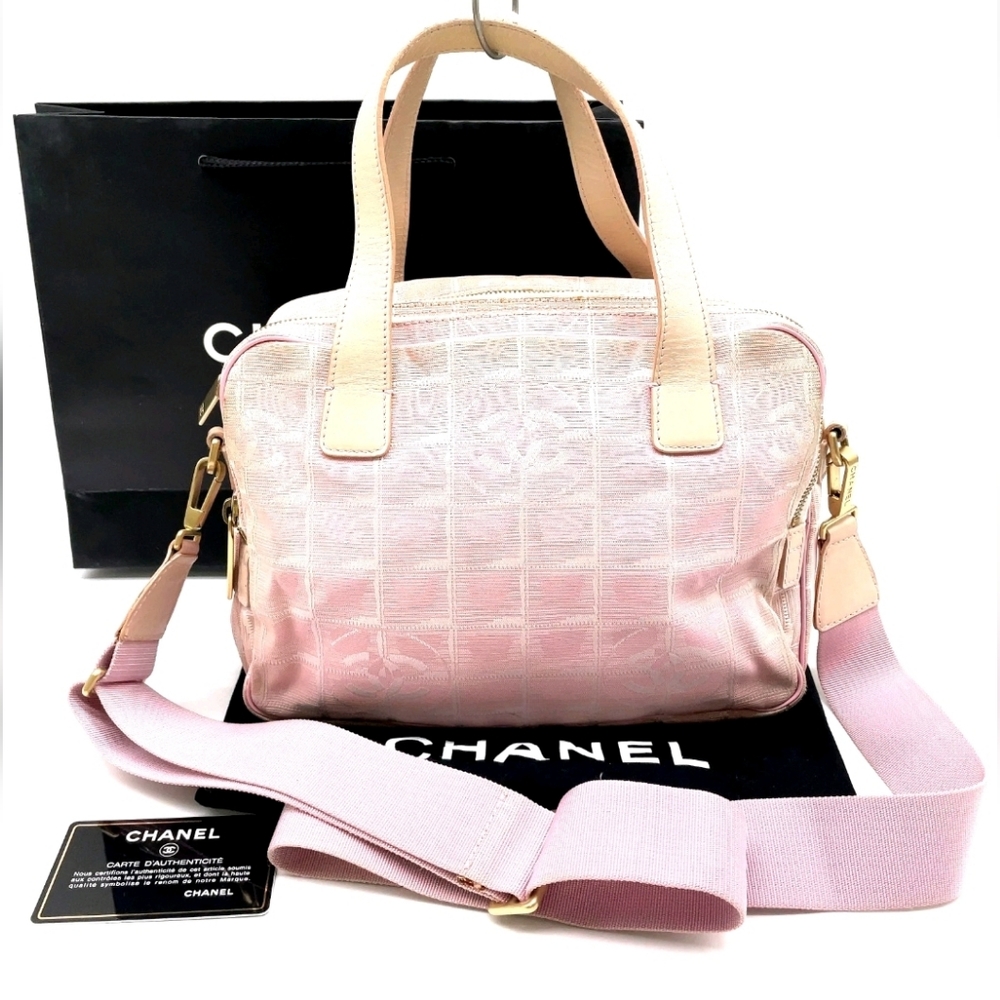 CHANEL Light Pink Crossbody Bag with Beige Details